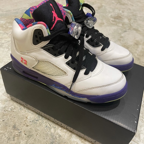 Air Jordan 5 Retro (GS) White/Ghost Green Size 4Y - Picture 2 of 4